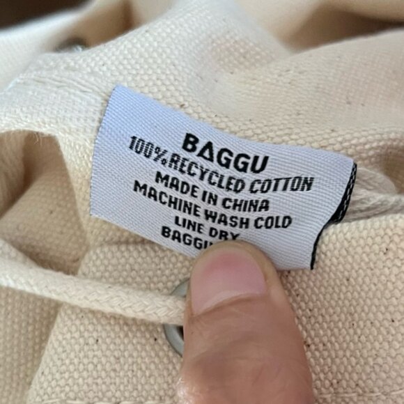 BAGGU Classic Cream Canvas Backpack